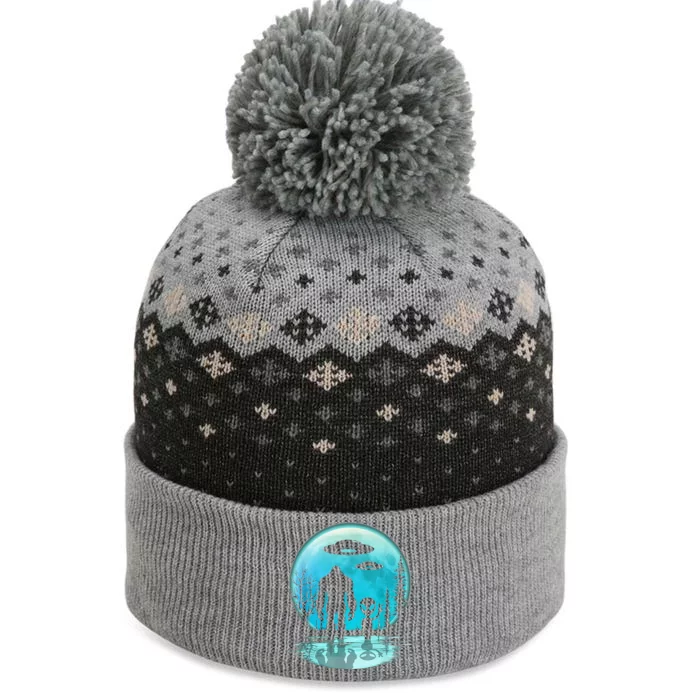 Alien And Bigfoot Moon The Baniff Cuffed Pom Beanie