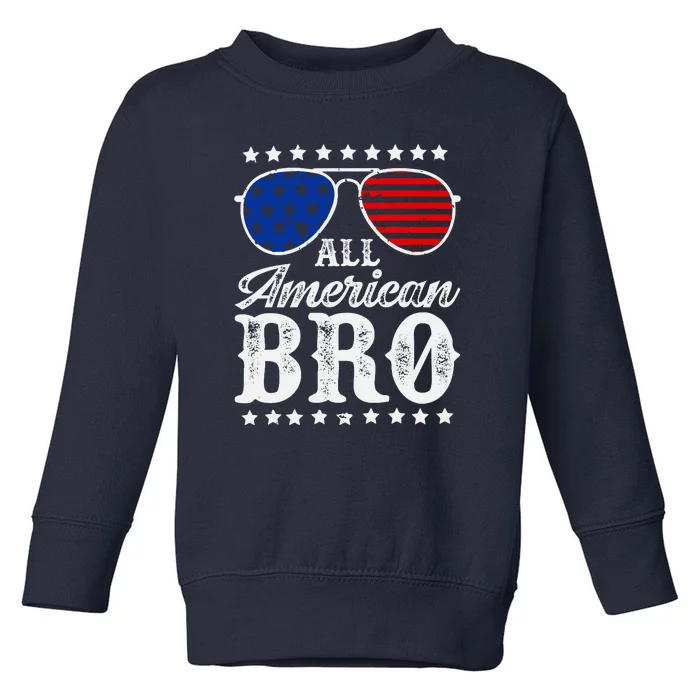 All American Bro 4th Of July Family Matching Sunglasses Toddler Sweatshirt