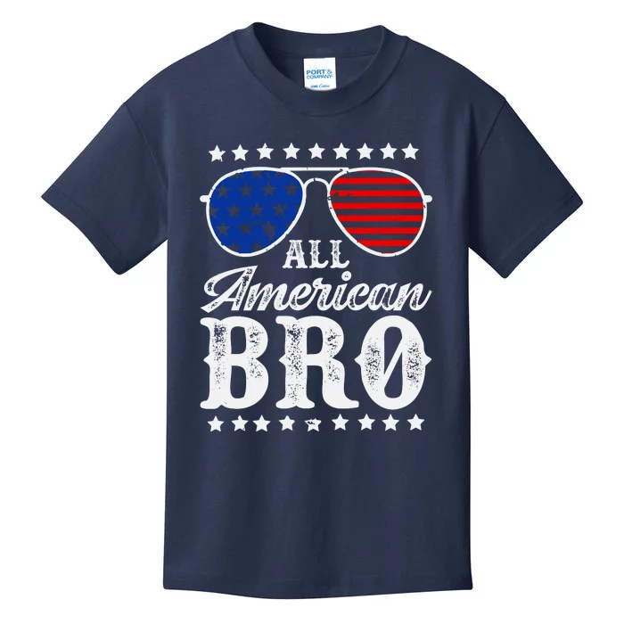 All American Bro 4th Of July Family Matching Sunglasses Kids T-Shirt