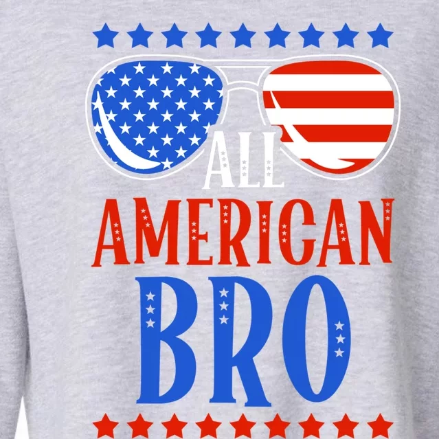 All American Bro Sunglass 4th Of July Independence Day Gift Cropped Pullover Crew