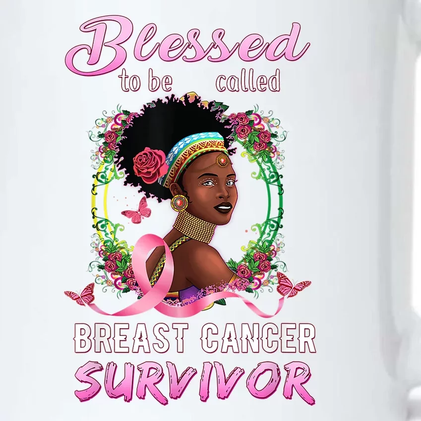 African American Breast Cancer Design Women Blessed Survivor Black Color Changing Mug