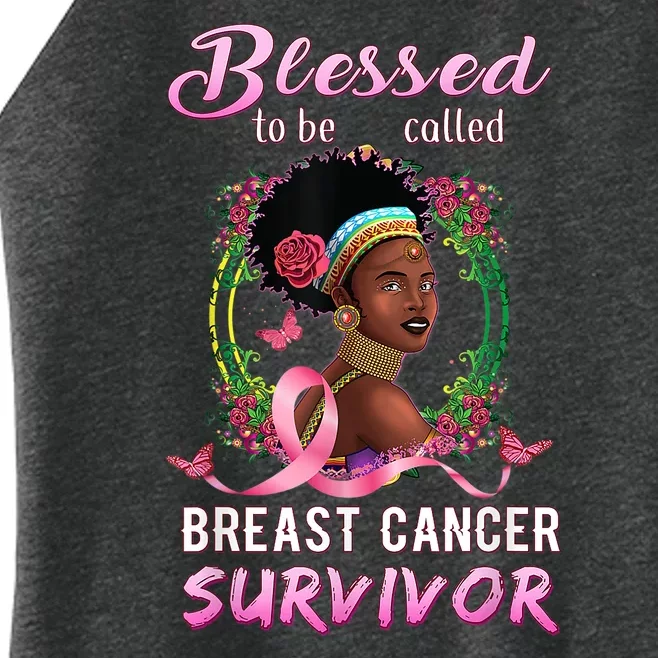 African American Breast Cancer Design Women Blessed Survivor Women’s Perfect Tri Rocker Tank