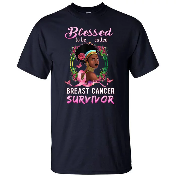 African American Breast Cancer Design Women Blessed Survivor Tall T-Shirt