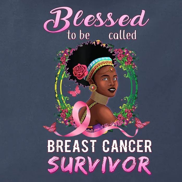 African American Breast Cancer Design Women Blessed Survivor Zip Tote Bag