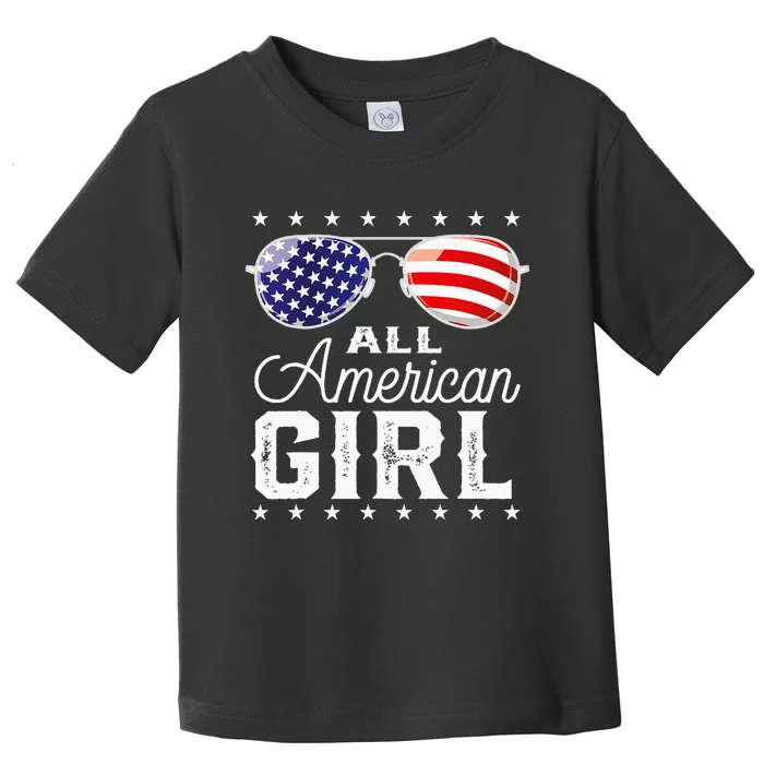 All American Boy 4th Of July USA Sunglasses Family Matching Toddler T-Shirt