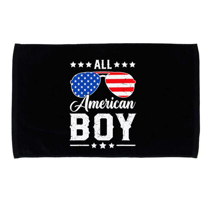 All American Boy 4th Of July Funny Patriotic Usa Matching Gift Microfiber Hand Towel