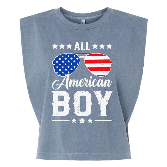 All American Boy 4th Of July Funny Patriotic Usa Matching Gift Garment-Dyed Women's Muscle Tee