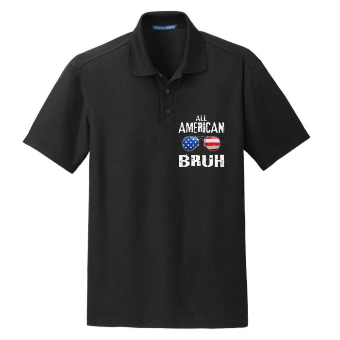 All American Bruh 4th Of July Boy Patriotic Gift Dry Zone Grid Performance Polo