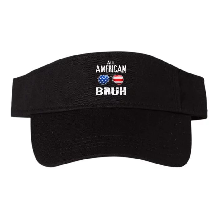 All American Bruh 4th Of July Boy Patriotic Gift Valucap Bio-Washed Visor