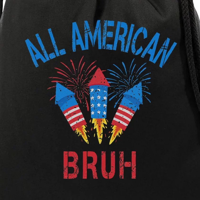 All American Bruh 4th Of July Teens Drawstring Bag