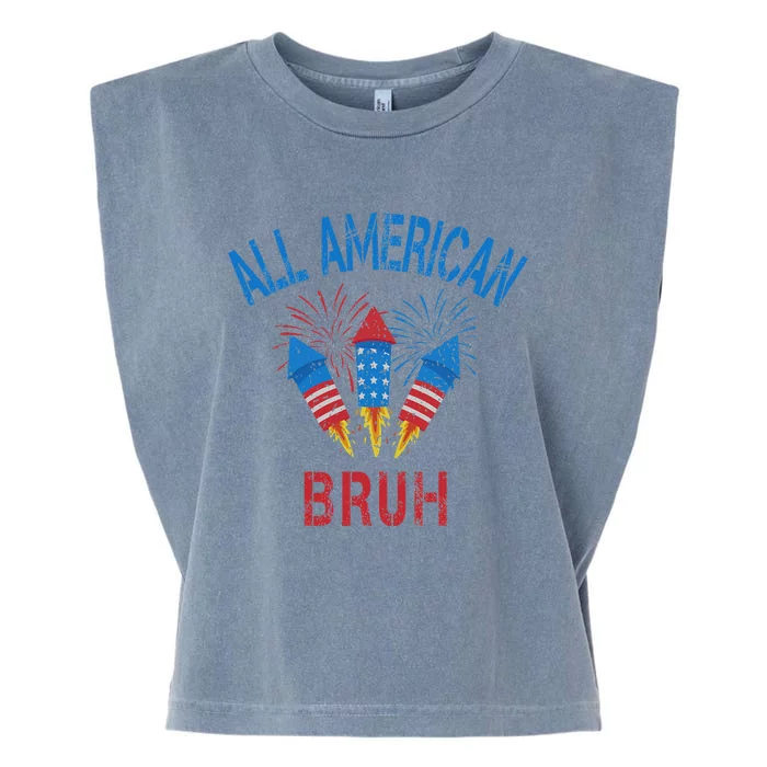 All American Bruh 4th Of July Teens Garment-Dyed Women's Muscle Tee