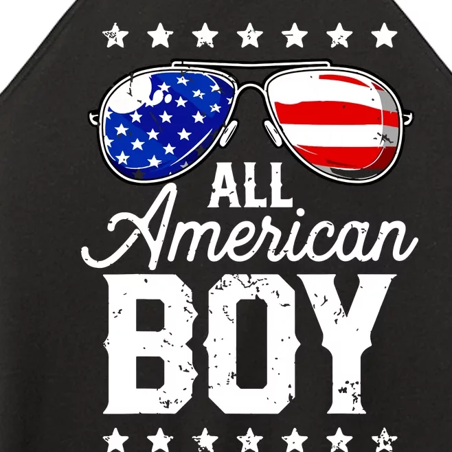 All American Boy 4th Of July Usa Sunglasses Family Matching Women’s Perfect Tri Rocker Tank