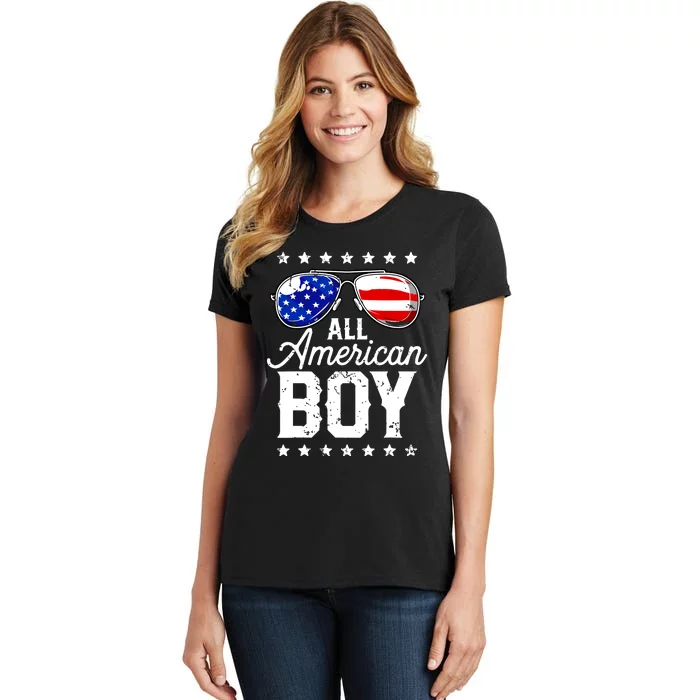 All American Boy 4th Of July Usa Sunglasses Family Matching Women's T-Shirt