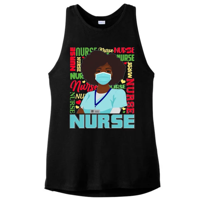 African American Black Nurse Ladies Tri-Blend Wicking Tank