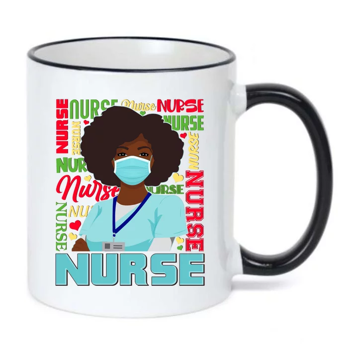 African American Black Nurse Black Color Changing Mug