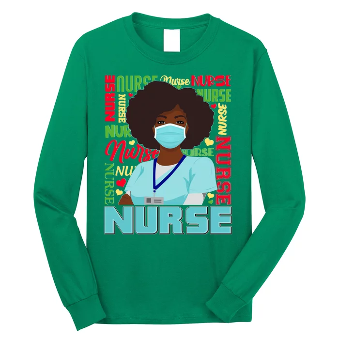 African American Black Nurse Long Sleeve Shirt