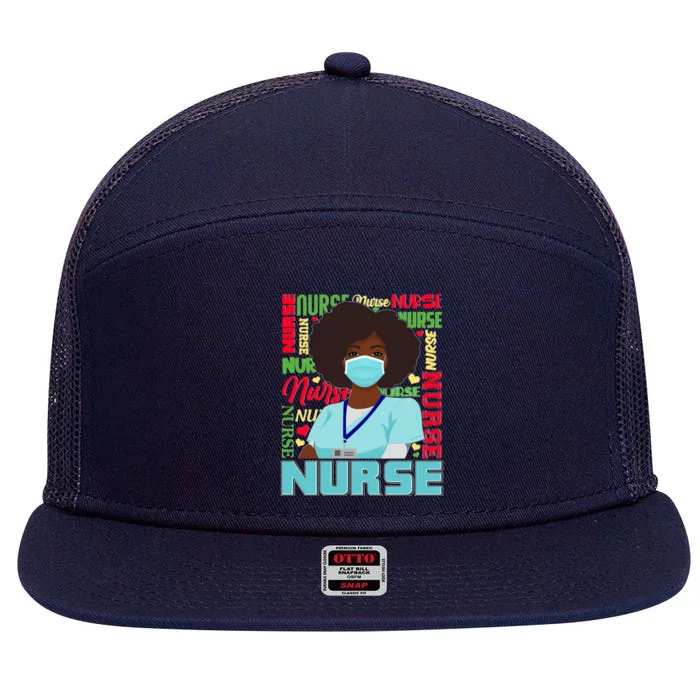 African American Black Nurse 7 Panel Mesh Trucker Snapback Hat