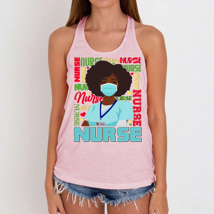 African American Black Nurse Women's Knotted Racerback Tank