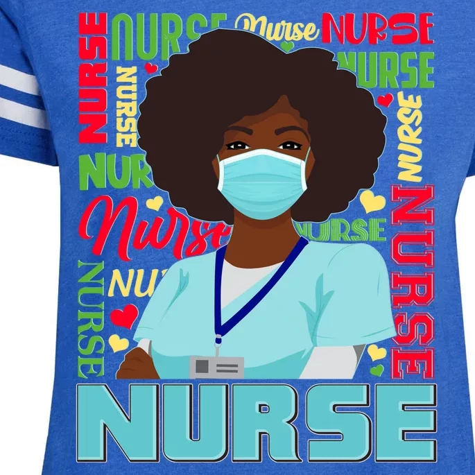 African American Black Nurse Enza Ladies Jersey Football T-Shirt