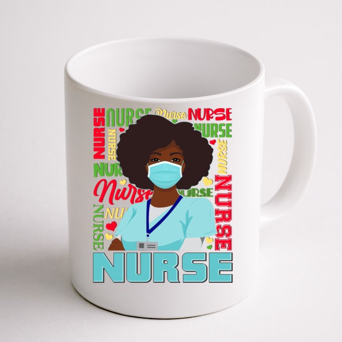 African American Black Nurse Front & Back Coffee Mug