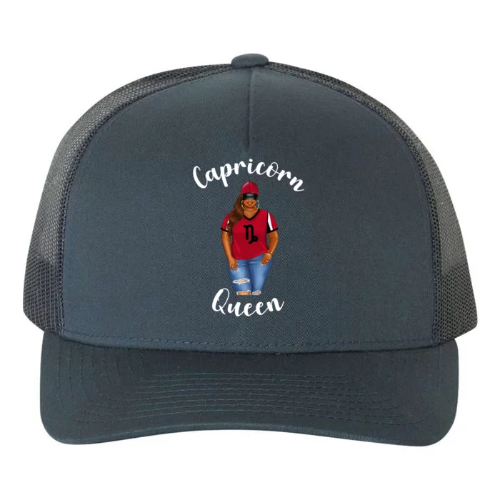 African American Baseball Mom Capricorn Queen Zodiac Sign Cool Gift Yupoong Adult 5-Panel Trucker Hat