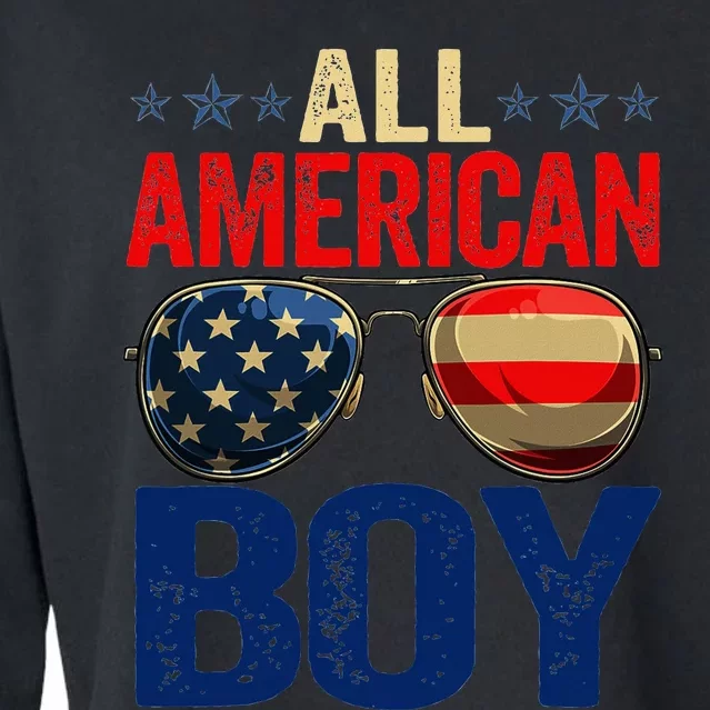 All American Boy Matching Family 4th Of July Celebration Cropped Pullover Crew