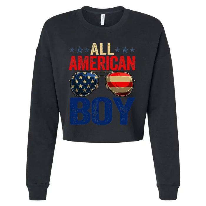 All American Boy Matching Family 4th Of July Celebration Cropped Pullover Crew