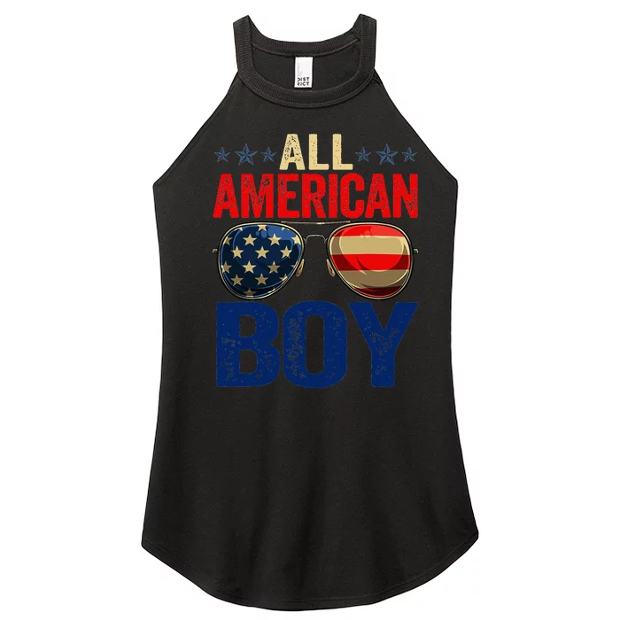 All American Boy Matching Family 4th Of July Celebration Women’s Perfect Tri Rocker Tank