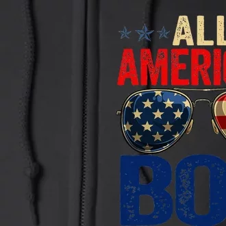 All American Boy Matching Family 4th Of July Celebration Full Zip Hoodie