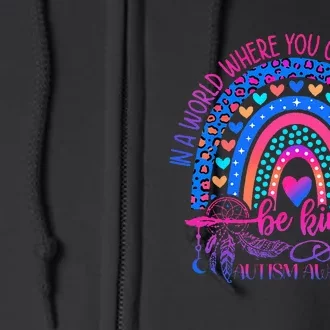 Autism Awareness Be Kind Leopard Rainbow Choose Kindness Full Zip Hoodie