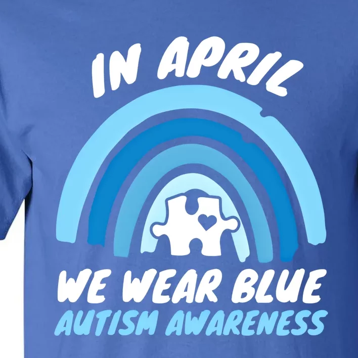 Autism Awareness Blue April Love Autistic Support Gift Tall T-Shirt