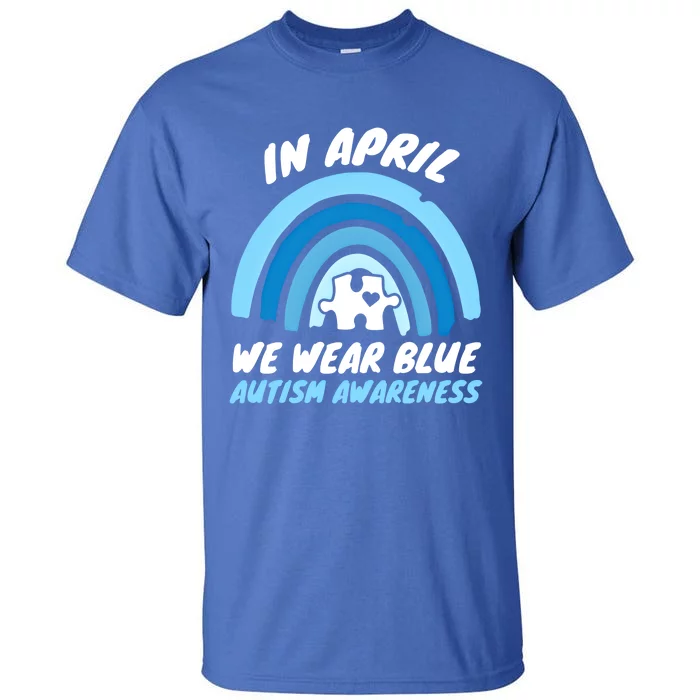 Autism Awareness Blue April Love Autistic Support Gift Tall T-Shirt