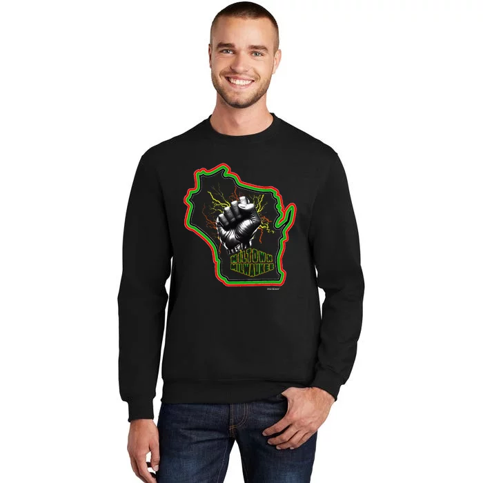 African American Blackpower Wisconsin Milwaukee Map Sweatshirt