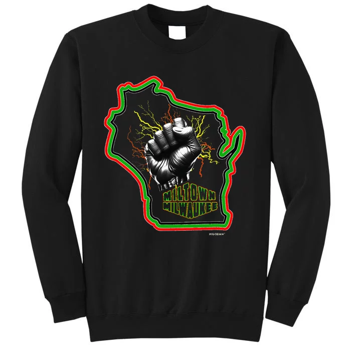 African American Blackpower Wisconsin Milwaukee Map Sweatshirt