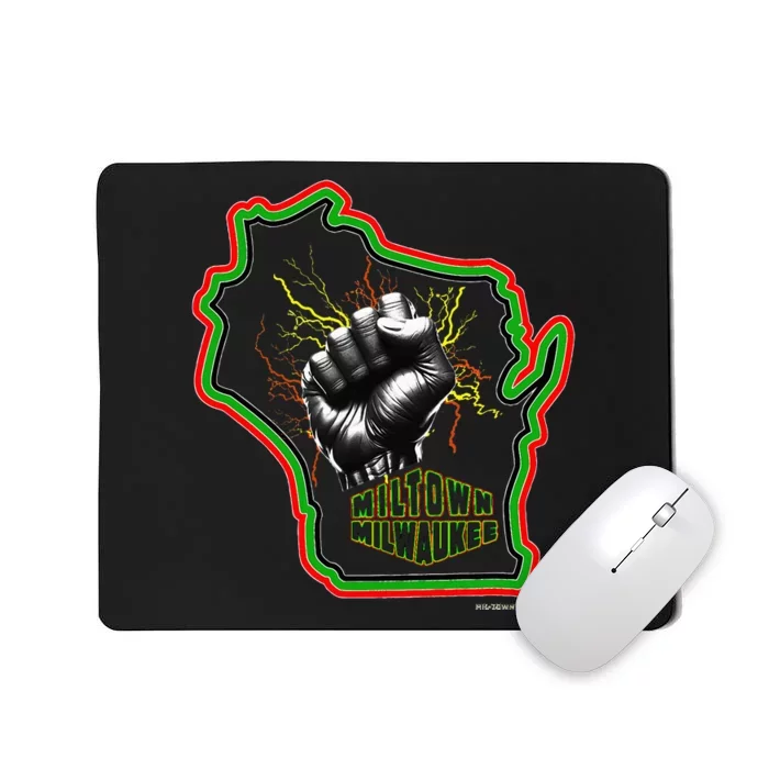 African American Blackpower Wisconsin Milwaukee Map Mousepad