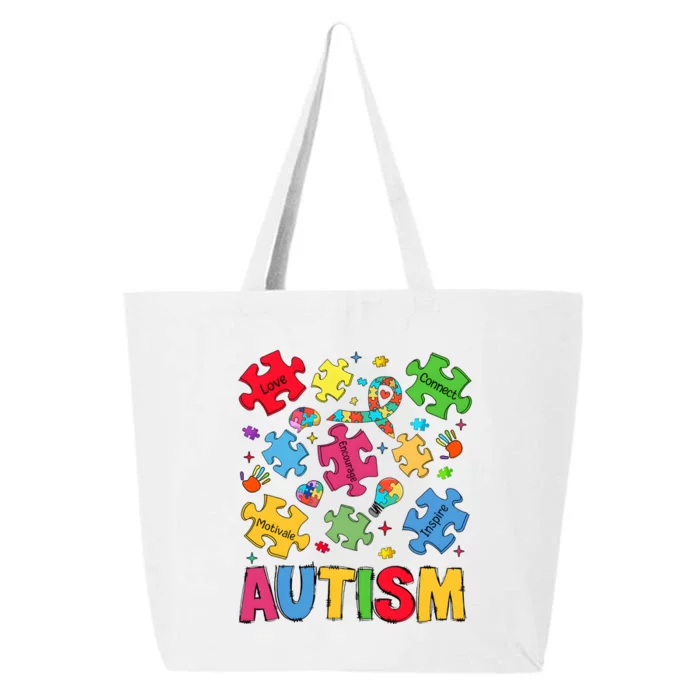 Autism Awareness Be Kind Puzzle 25L Jumbo Tote