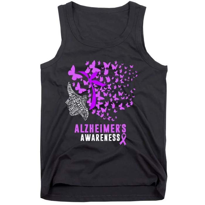 AlzheimerS Awareness Butterflies Purple Ribbon Tank Top