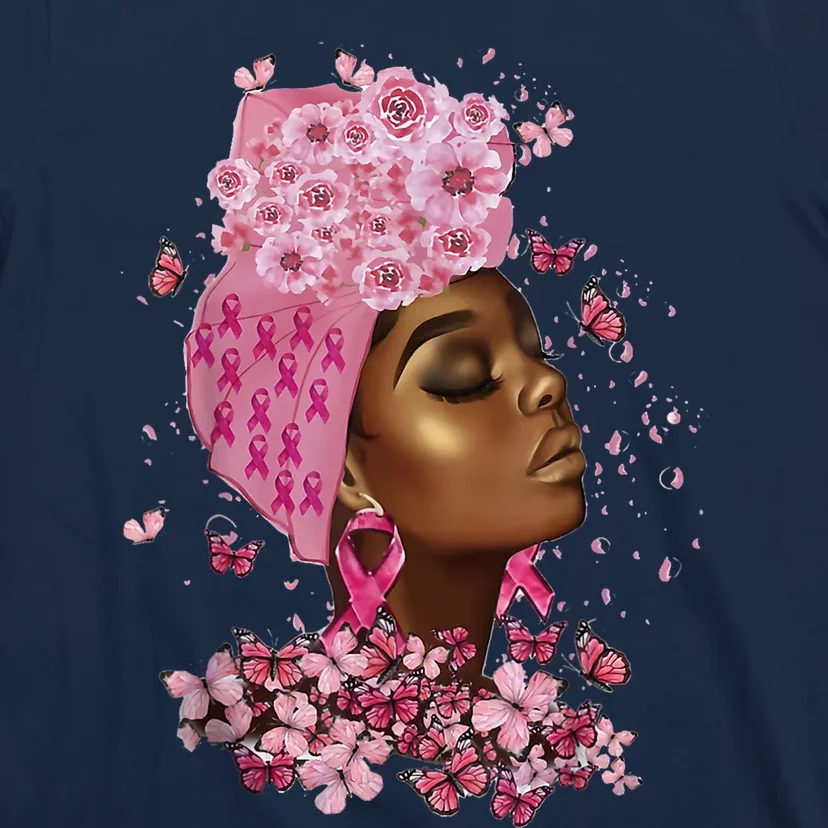 African American Breast Cancer Awareness Black T-Shirt