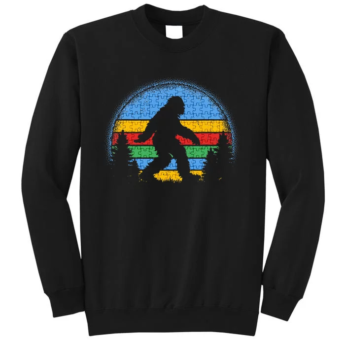 Autism Awareness Bigfoot Funny Puzzle Tall Sweatshirt