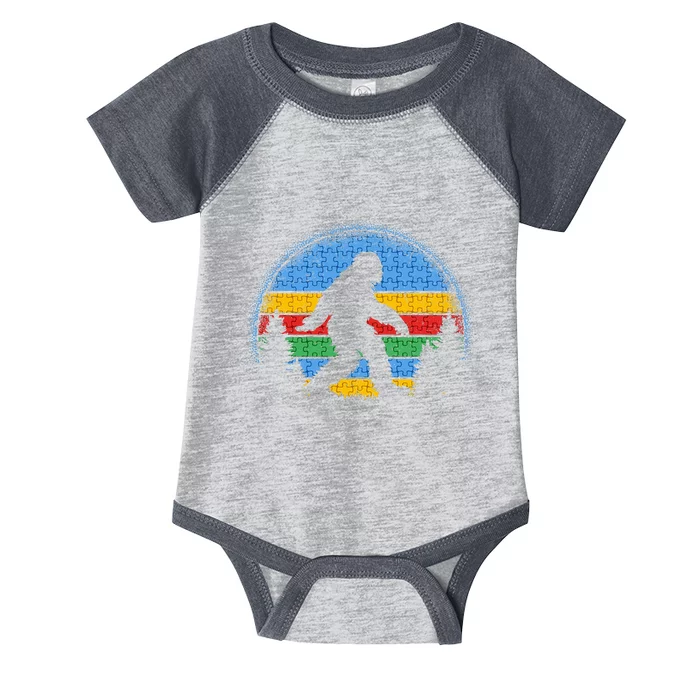 Autism Awareness Bigfoot Funny Puzzle Infant Baby Jersey Bodysuit