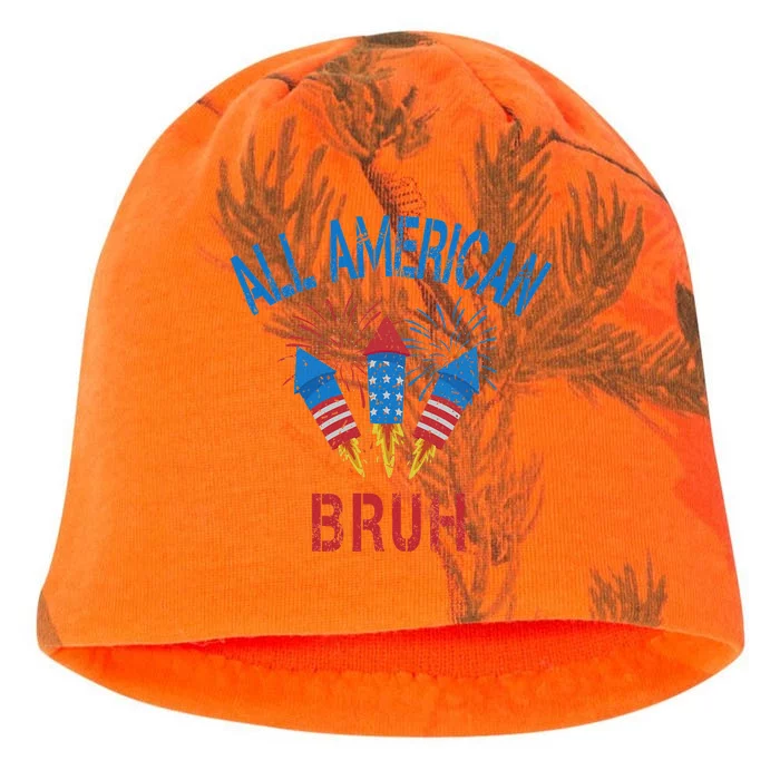 All American Bruh 4th Of July Patriotic Teens Kati - Camo Knit Beanie