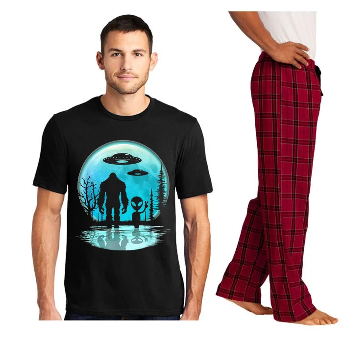 Alien And Bigfoot Moon Pajama Set