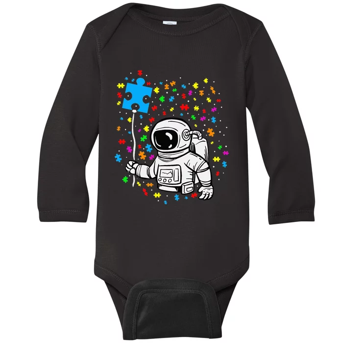 Autism Astronaut Balloon Puzzle Support Autism Baby Long Sleeve Bodysuit