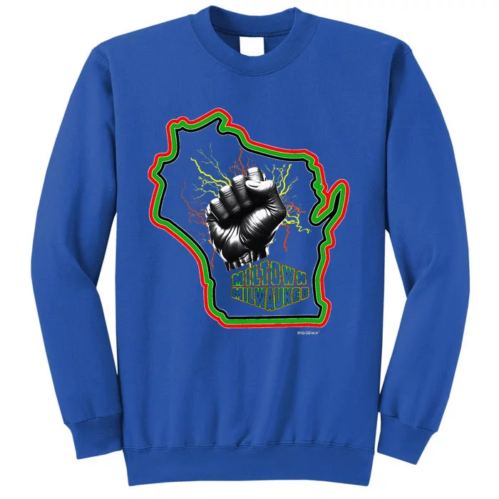 African American Blackpower Wisconsin Milwaukee Map Tall Sweatshirt