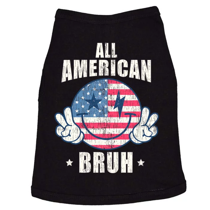 All American Bruh 4th Of July Boy Patriotic Doggie Tank