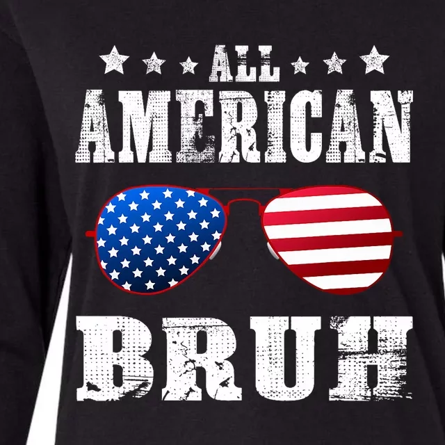 All American Bruh 4th Of July Boy Patriotic Teen Womens Cotton Relaxed Long Sleeve T-Shirt