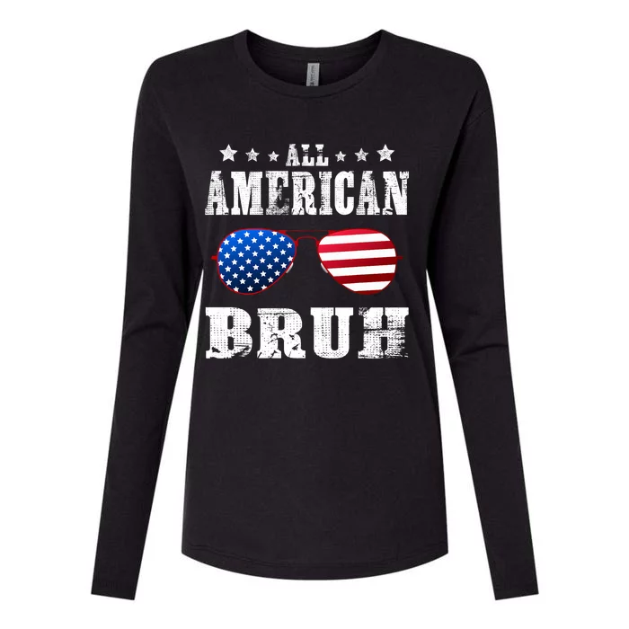 All American Bruh 4th Of July Boy Patriotic Teen Womens Cotton Relaxed Long Sleeve T-Shirt