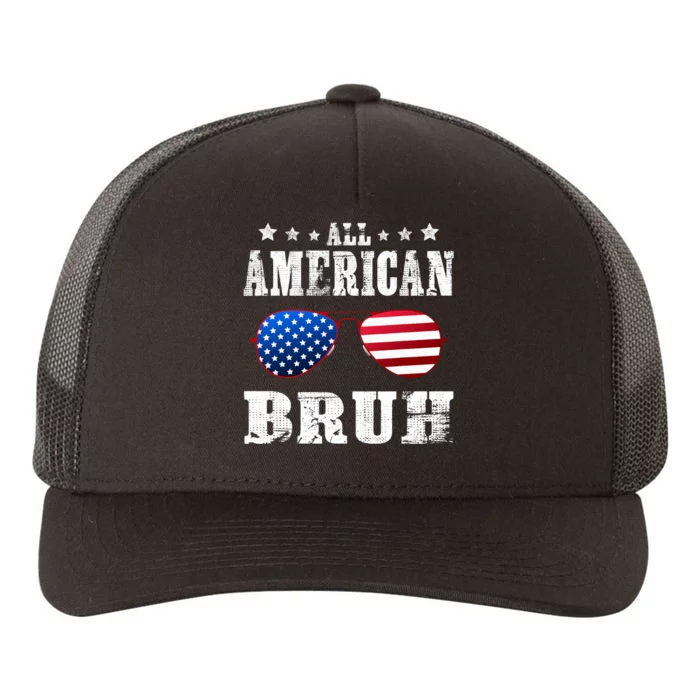 All American Bruh 4th Of July Boy Patriotic Teen Yupoong Adult 5-Panel Trucker Hat