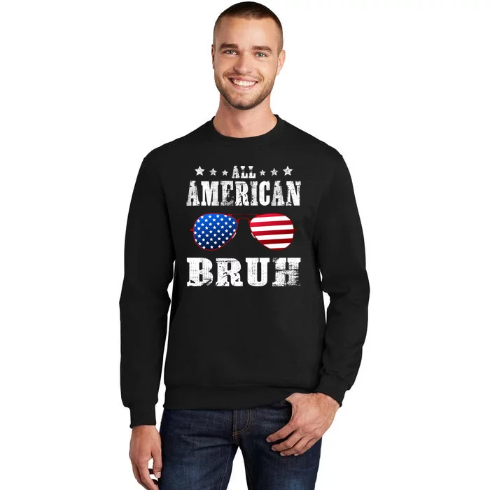 All American Bruh 4th Of July Boy Patriotic Teen Sweatshirt