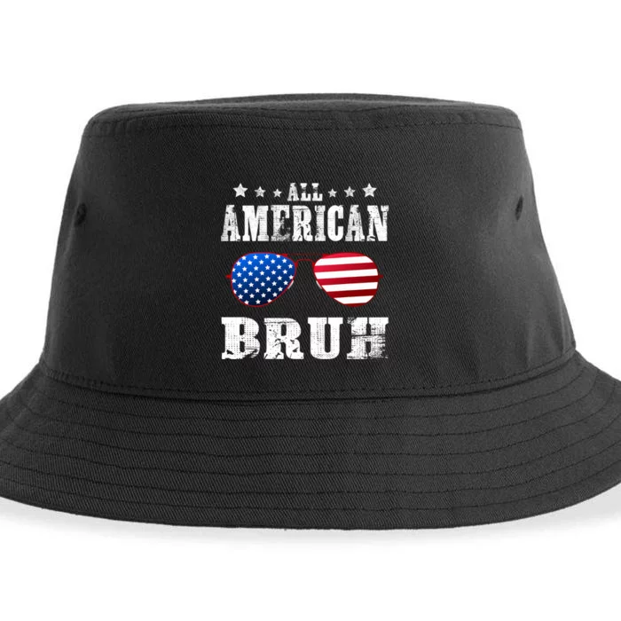 All American Bruh 4th Of July Boy Patriotic Teen Sustainable Bucket Hat